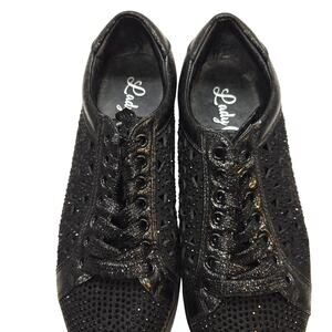 Lady Couture Women's 7.5 7 1/2 Tennis Shoe Black Sparkle Athletic Sneaker